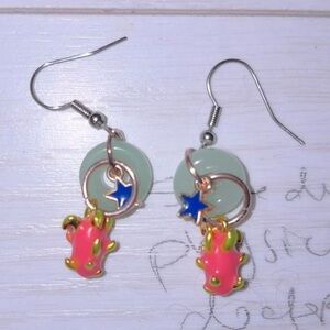 Dainty dragon fruit dangle earrings